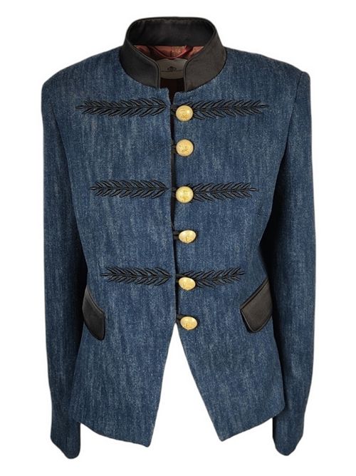Women's short blue denim jacket The extreme collection | D2164-RENATABLEUDENIM
